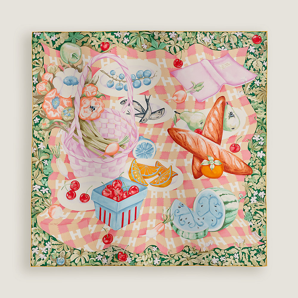 Carré Hermès 90 En Soie - Occasion Rose, Pièce Vintage Luxe